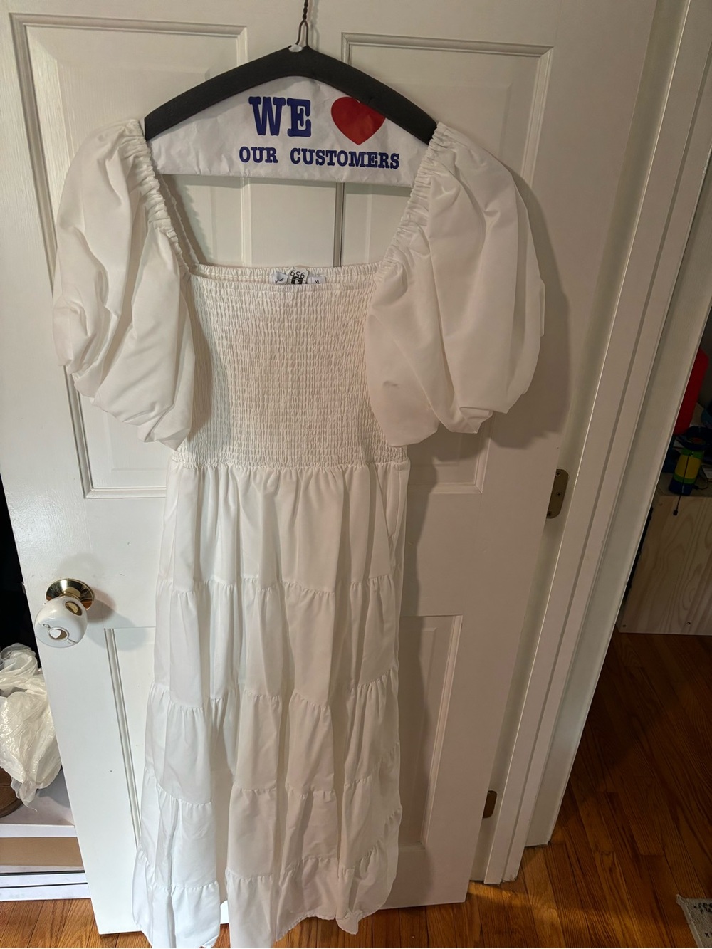 Petal & Pup White Maxi Dress with Puff Sleeves